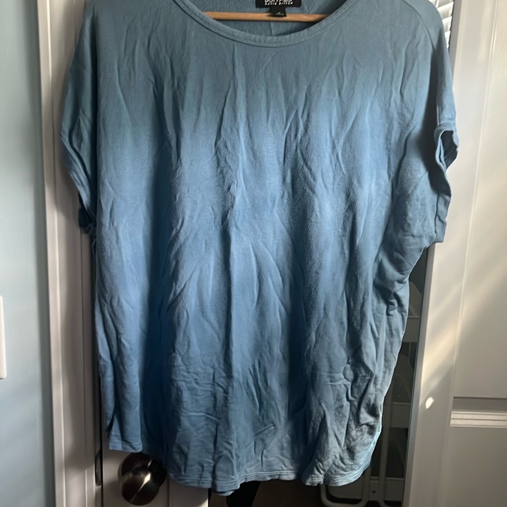 Blue loose fitting shirt
